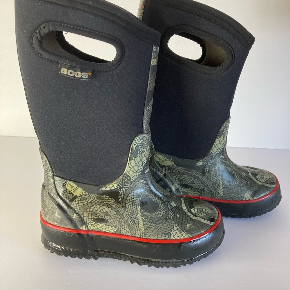 BOGS Kids' Classic Snake Winter Boots Black and Green Toddler Boy Size 11 - Picture 4 of 8